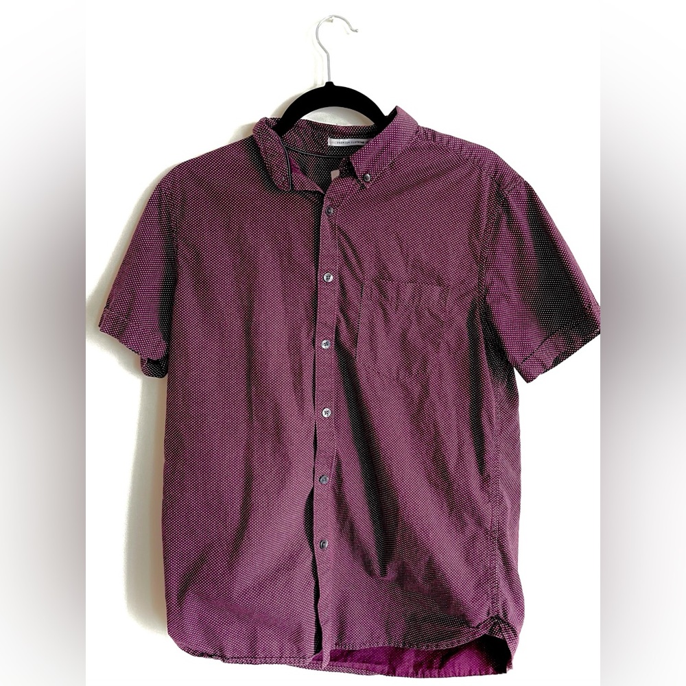 CactusMan Deep Red White Pokadot Buttonup T-shirt